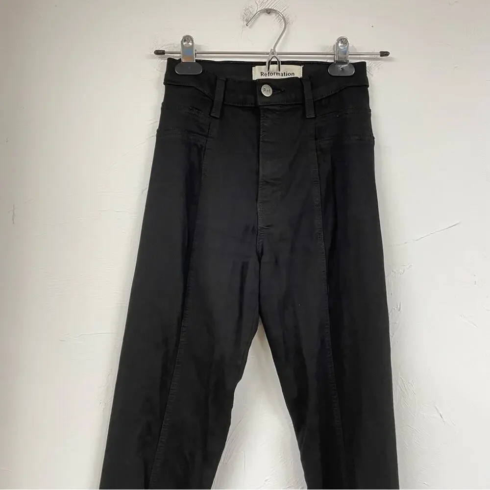 Reformation Black Womens High Rose Stretch Jeggings Leggings 24 Skinny Jeans